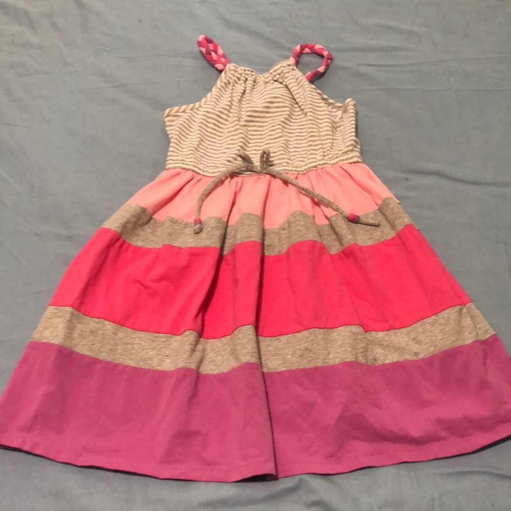 Girls size 7 multi color striped sun dress